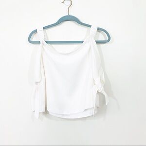 Topshop Off the Shoulder Tie sleeve top